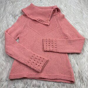 Sleeping on Snow Button Collared Pullover Sweater